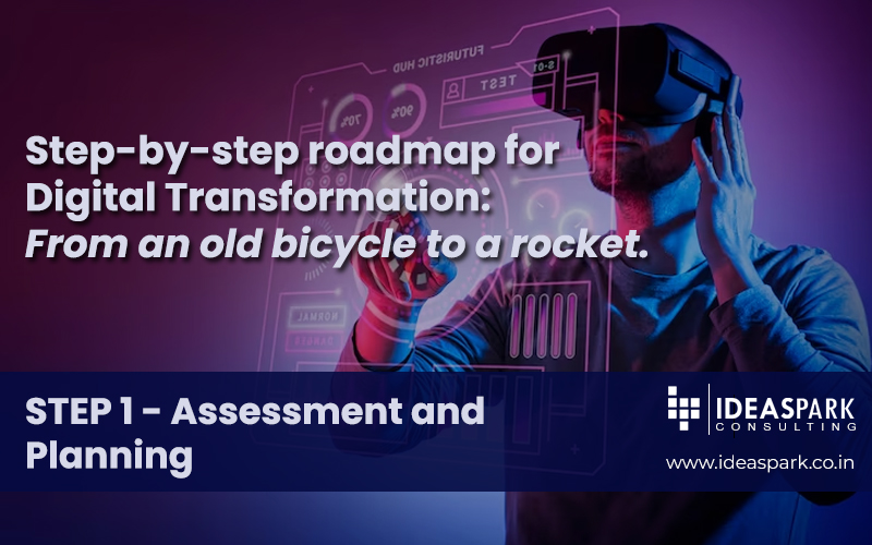 Step-by-step roadmap for Digital Transformation: From an old bicycle to a rocket. STEP 1 – Assessment and Planning